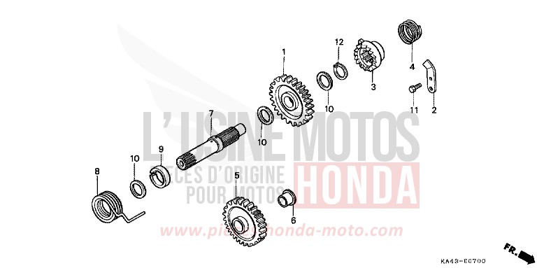 KICK STARTER SPINDLE for CR250R FLASH RED (R119) from 1987