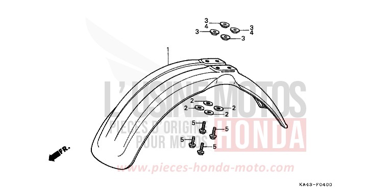 PARAFANGO ANTERIORE per CR250R FLASH RED (R119) del 1987