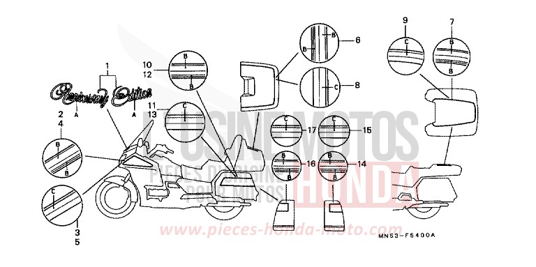 STRIPE for Goldwing BLACK-Z (NH1ZD) from 1992