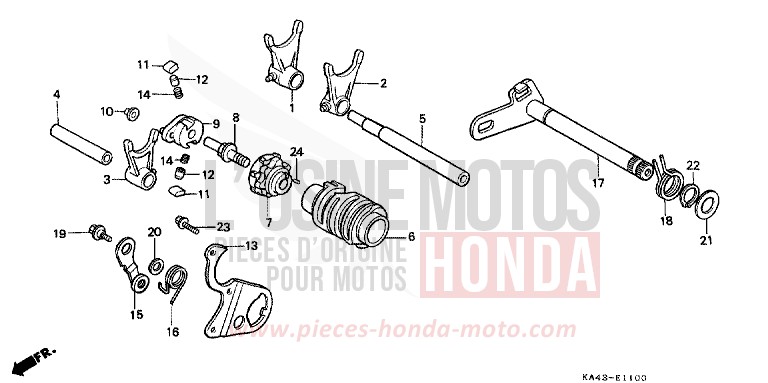 GEARSHIFT DRUM for CR250R FIGHTING RED (R134) from 1988