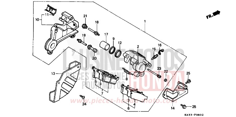 REAR BRAKE PANEL (3) for CR125R FLASH RED (R119) from 1987
