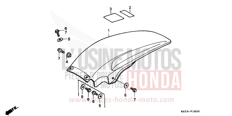 PARAFANGO POSTERIORE per CR125R FLASH RED (R119) del 1987