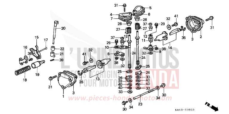 EXHAUST MANIFOLD (3) for CR250R FIGHTING RED (R134) from 1989