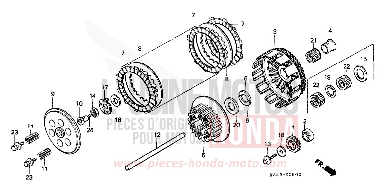 CLUTCH for CR250R FIGHTING RED (R134) from 1989