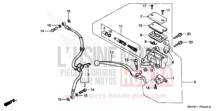 FRONT BRAKE MASTER CYLINDER for BALI MUTE BLACK METALLIC (NH359) from 1997