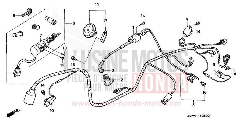 WIRE HARNESS for BALI MUTE BLACK METALLIC (NH359) from 1997