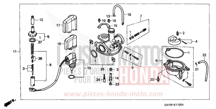 CARBURETOR for BALI VORTEX PURPLE METALLIC (RP140) from 1997