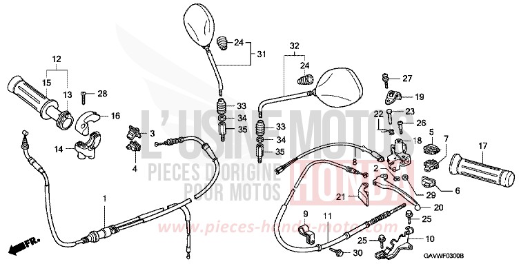 HANDLE LEVER/SWITCH/CABLE for BALI MUTE BLACK METALLIC (NH359) from 1998