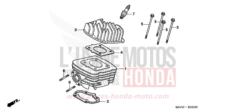 CYLINDER/CYLINDER HEAD for BALI PEARL CONIFER GREEN (G161) from 1998