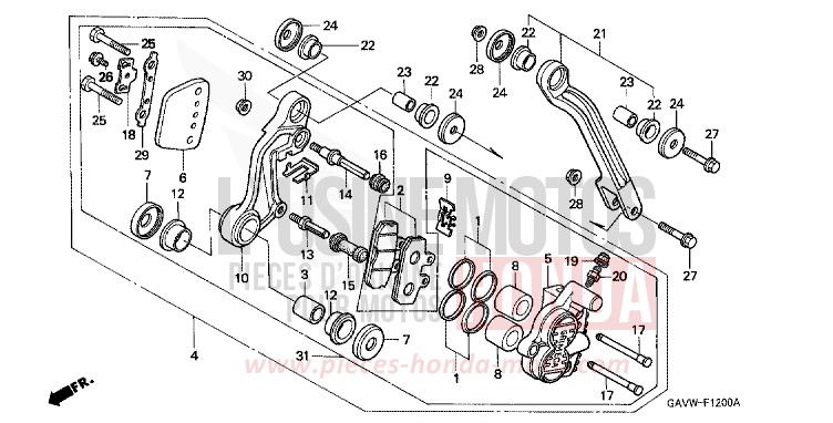 FRONT BRAKE CALIPER for BALI PEARL CONIFER GREEN (G161) from 1998