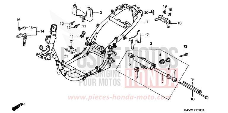 FRAME BODY for BALI RADIANT RED METALLIC (R218) from 1998
