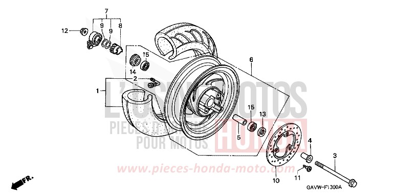 FRONT WHEEL for BALI TRAD BLUE METALLIC (PB171) from 1998