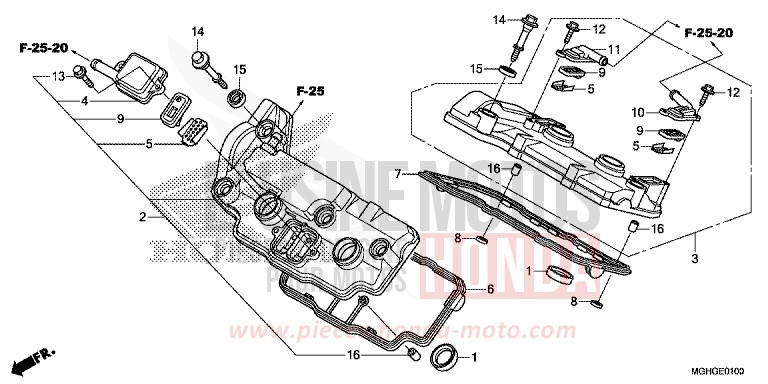 CYLINDER HEAD COVER for VFR1200X CANDY PROMINENCE RED (R342B) from 2016