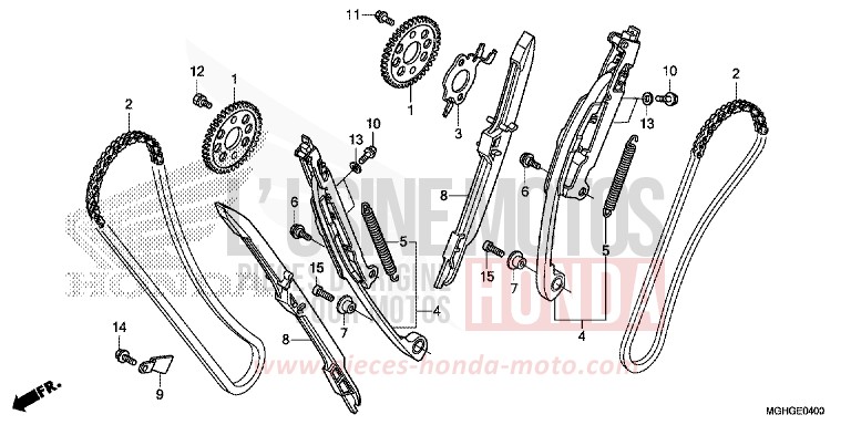 CAM CHAIN/TENSIONER for VFR1200X CANDY PROMINENCE RED (R342B) from 2016