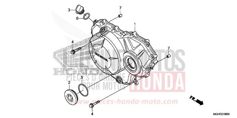 RIGHT CRANKCASE COVER (VFR1200X/XA/XL) for VFR1200X CANDY PROMINENCE RED (R342B) from 2016