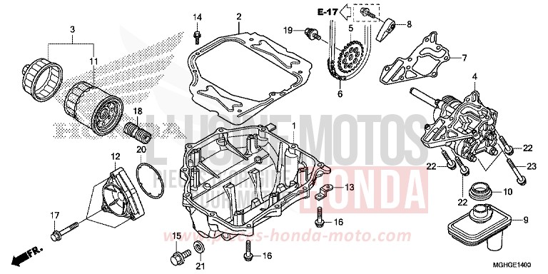 OIL PUMP (VFR1200X/XA/XL) for VFR1200X CANDY PROMINENCE RED (R342B) from 2016