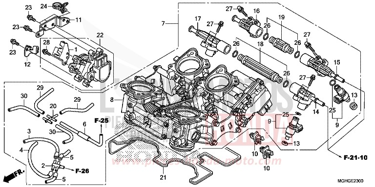 THROTTLE BODY for VFR1200X CANDY PROMINENCE RED (R342B) from 2016