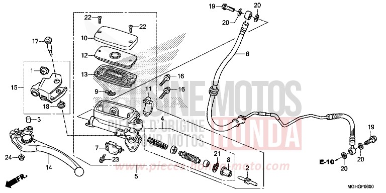 CLUTCH MASTER CYLINDER for VFR1200X CANDY PROMINENCE RED (R342B) from 2016