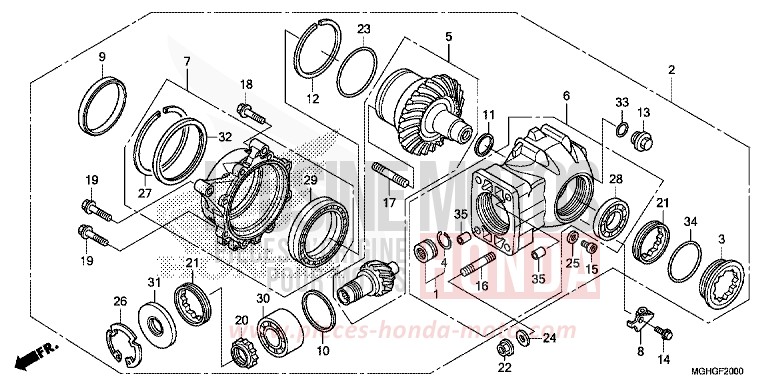 FINAL DRIVEN GEAR for VFR1200X CANDY PROMINENCE RED (R342B) from 2016