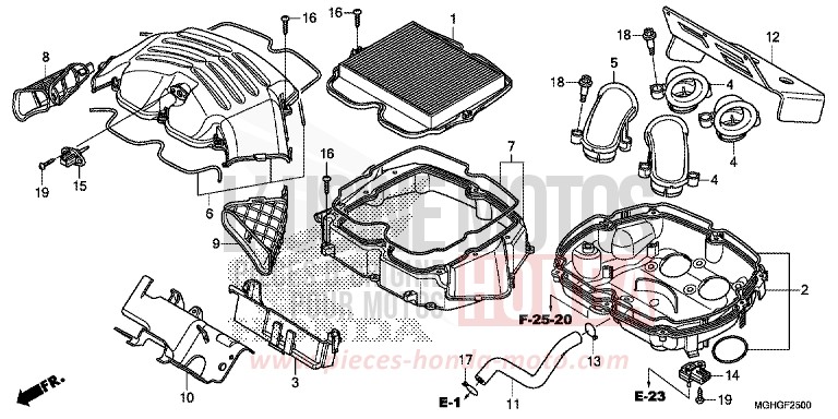 AIR CLEANER for VFR1200X CANDY PROMINENCE RED (R342B) from 2016