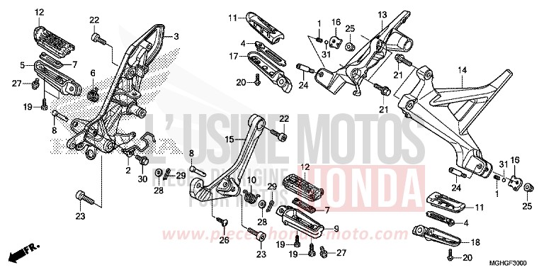 STEP for VFR1200X CANDY PROMINENCE RED (R342B) from 2016