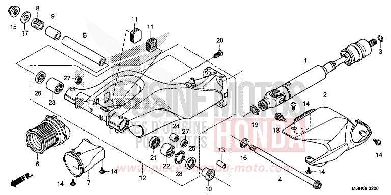 SWINGARM for VFR1200X CANDY PROMINENCE RED (R342B) from 2016