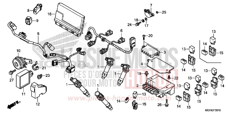SUB HARNESS for VFR1200X CANDY PROMINENCE RED (R342B) from 2016