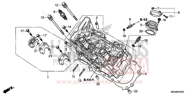 CYLINDER HEAD (FRONT) for VFR1200X CANDY PROMINENCE RED (R342B) from 2017