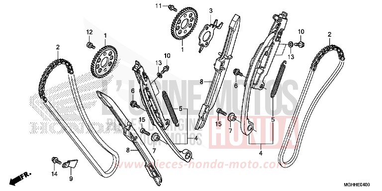 CAM CHAIN/TENSIONER for VFR1200X CANDY PROMINENCE RED (R342B) from 2017