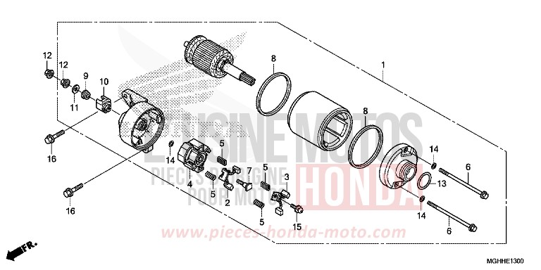 STARTING MOTOR for VFR1200X CANDY PROMINENCE RED (R342B) from 2017