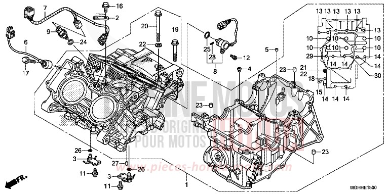 CRANKCASE (VFR1200X/XA/XL) for VFR1200X CANDY PROMINENCE RED (R342B) from 2017