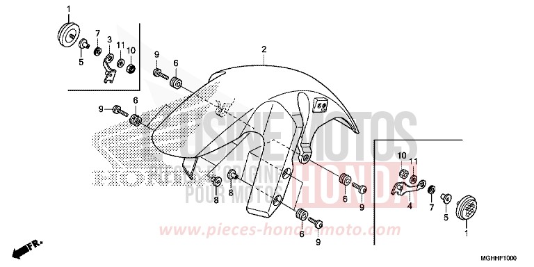 FRONT FENDER for VFR1200X CANDY PROMINENCE RED (R342B) from 2017
