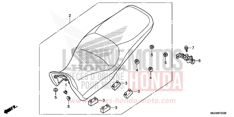 SEAT for VFR1200X CANDY PROMINENCE RED (R342B) from 2017