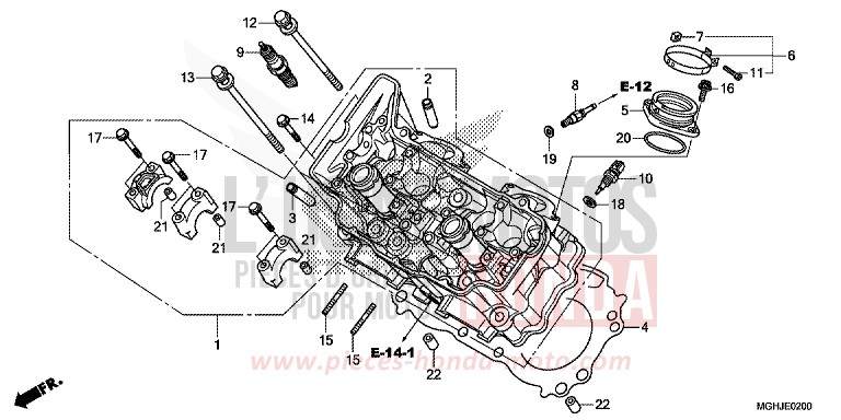 CYLINDER HEAD (FRONT) for VFR1200X CANDY PROMINENCE RED (R342B) from 2018