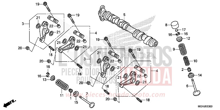 CAMSHAFT/VALVE (FRONT) for VFR1200X CANDY PROMINENCE RED (R342B) from 2018