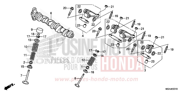 CAMSHAFT/VALVE (REAR) for VFR1200X CANDY PROMINENCE RED (R342B) from 2018