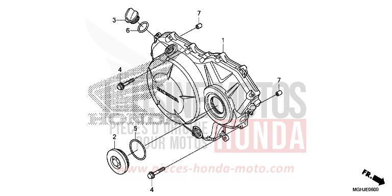 RIGHT CRANKCASE COVER (VFR1200X/XA/XL) for VFR1200X CANDY PROMINENCE RED (R342B) from 2018