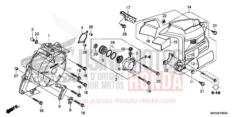 A.C. GENERATOR COVER for VFR1200X CANDY PROMINENCE RED (R342B) from 2018