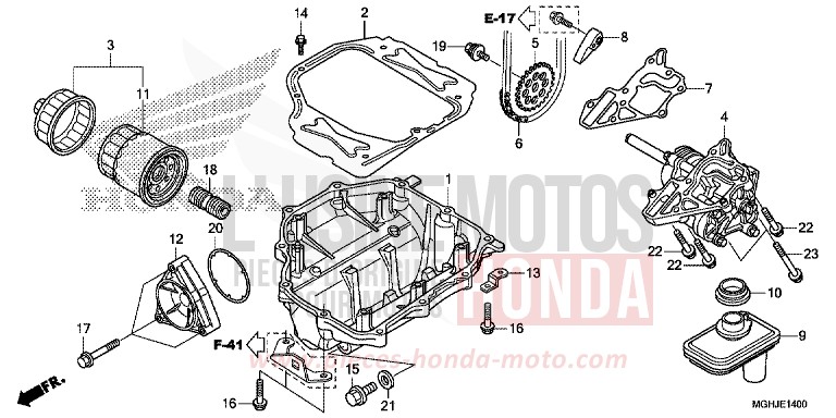 OIL PUMP (VFR1200X/XA/XL) for VFR1200X CANDY PROMINENCE RED (R342B) from 2018