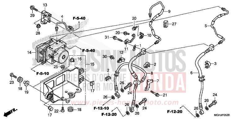 ABS MODULATOR for VFR1200X CANDY PROMINENCE RED (R342B) from 2018