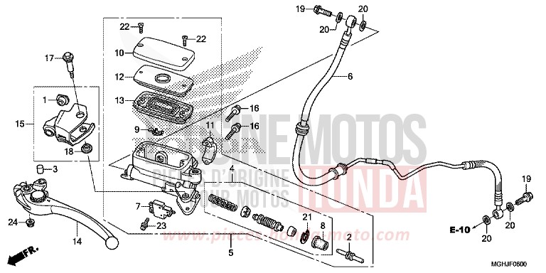 CLUTCH MASTER CYLINDER for VFR1200X CANDY PROMINENCE RED (R342B) from 2018