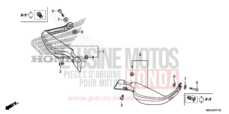 KNUCKLE GUARD for VFR1200X CANDY PROMINENCE RED (R342B) from 2018