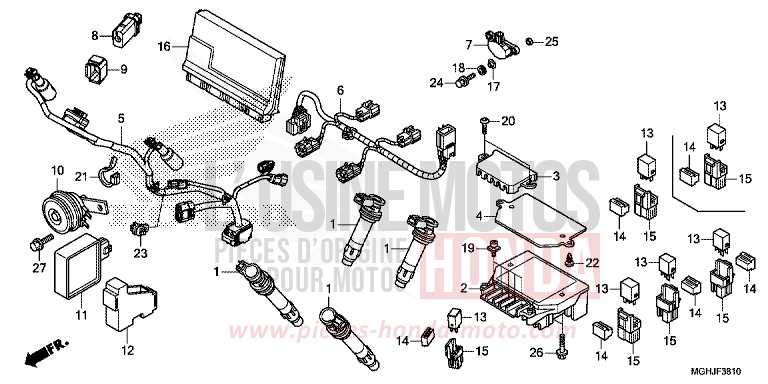 SUB HARNESS for VFR1200X CANDY PROMINENCE RED (R342B) from 2018