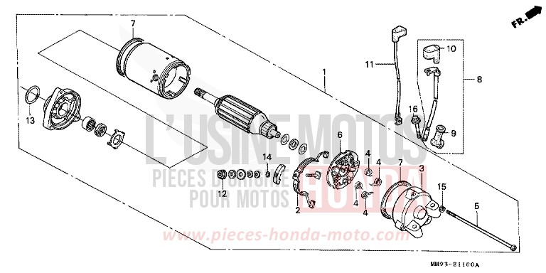 STARTING MOTOR (XL600VH/VJ) for TRANSALP PEARL CRYSTAL WHITE (NH193P) from 1988