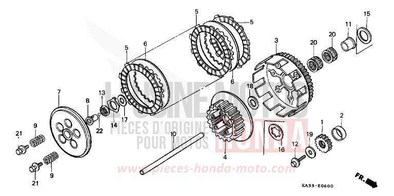 CLUTCH for CR125R FIGHTING RED (R134) from 1989