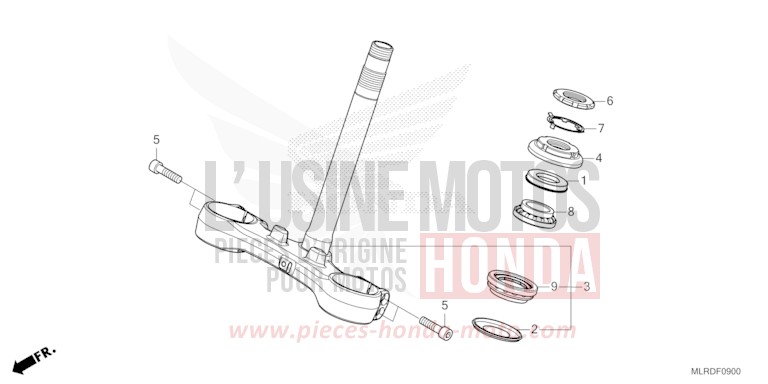 STEERING STEM for NX500 MAT GUNPOWDER BLACK METALLIC (NH436) from 2026