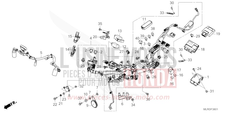 WIRE HARNESS (2) for NX500 MAT GUNPOWDER BLACK METALLIC (NH436) from 2026