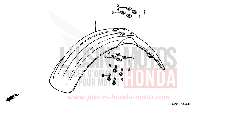 PARAFANGO ANTERIORE per CR125R FIGHTING RED (R134) del 1989