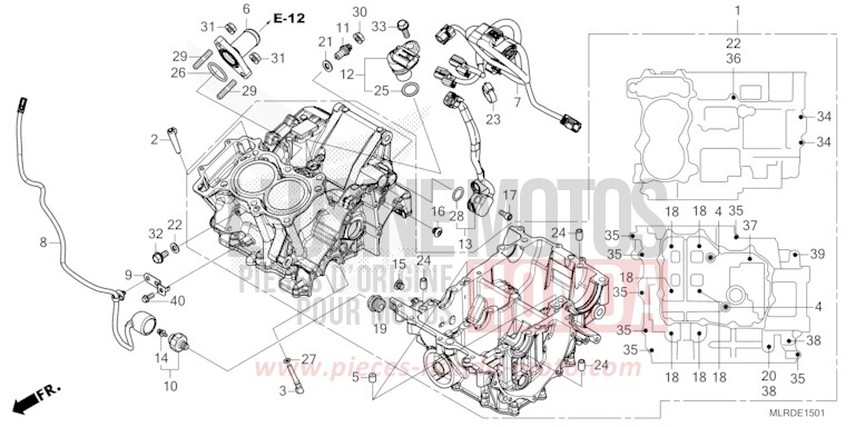 CRANKCASE (CB500XAC) for NX500 GRAPHITE BLACK (NHB01) from 2026