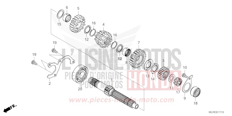TRANSMISSION (MAINSHAFT) for NX500 GRAPHITE BLACK (NHB01) from 2026